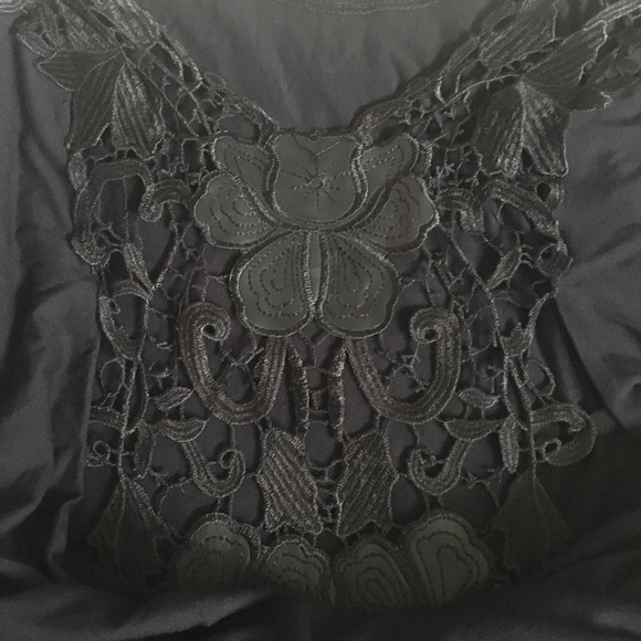 Bebe Black Lace Back Cowl Top - Picture 3 of 4